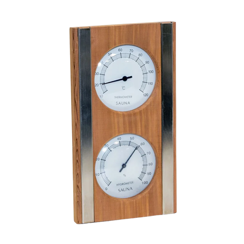 Thermo-hygromètre SAUFLEX, cèdre, blanc