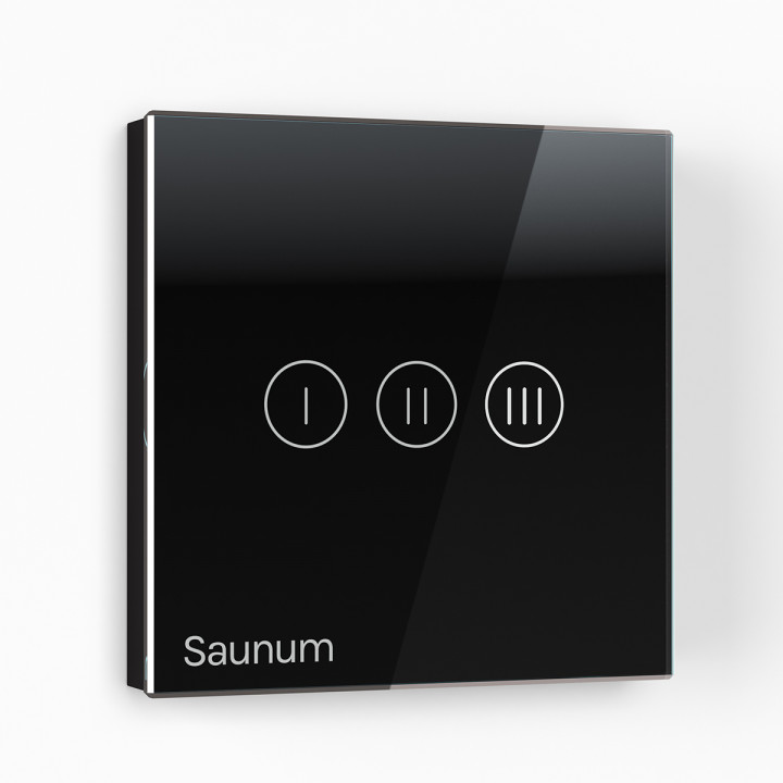 Système de climatisation pour sauna SAUNUM Base S Solution, panneau de commande noir