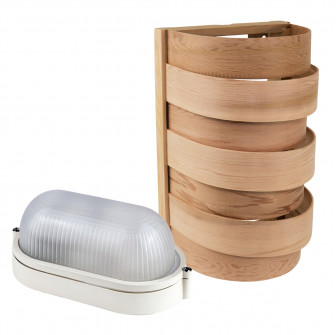 Ensemble lampe et treillis Sawo 917-D, cèdre