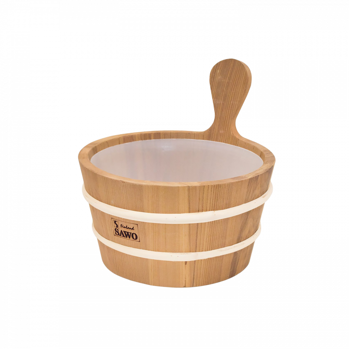 Seau en bois SAWO avec poignée en bois 4 l, cèdre