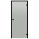 Portes de sauna en verre HARVIA 7x19 (cadre en pin noir), finition satinée