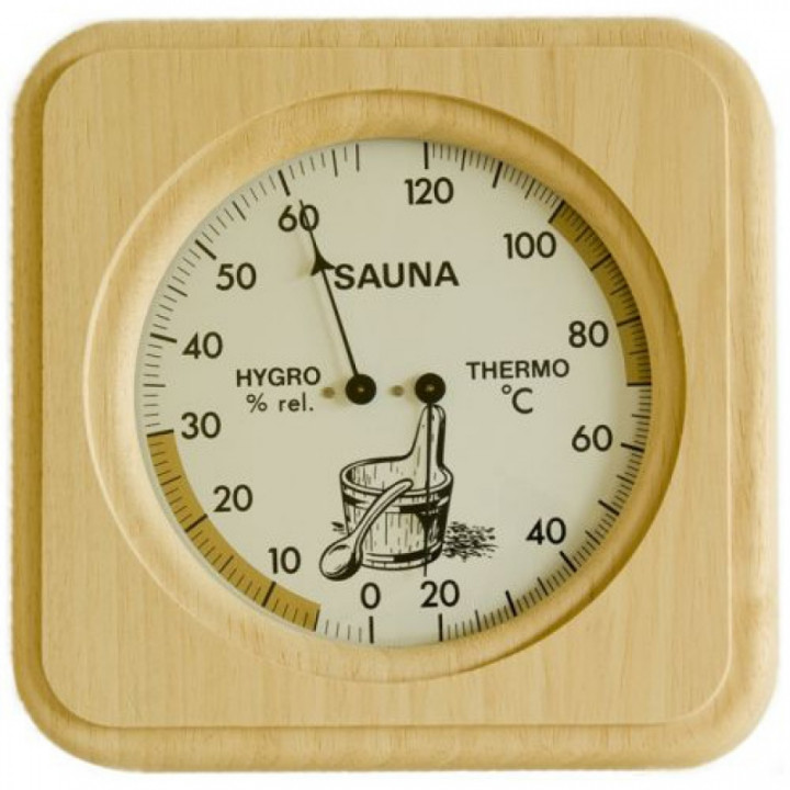 Thermomètre - hygromètre TFA, bois d'abachi