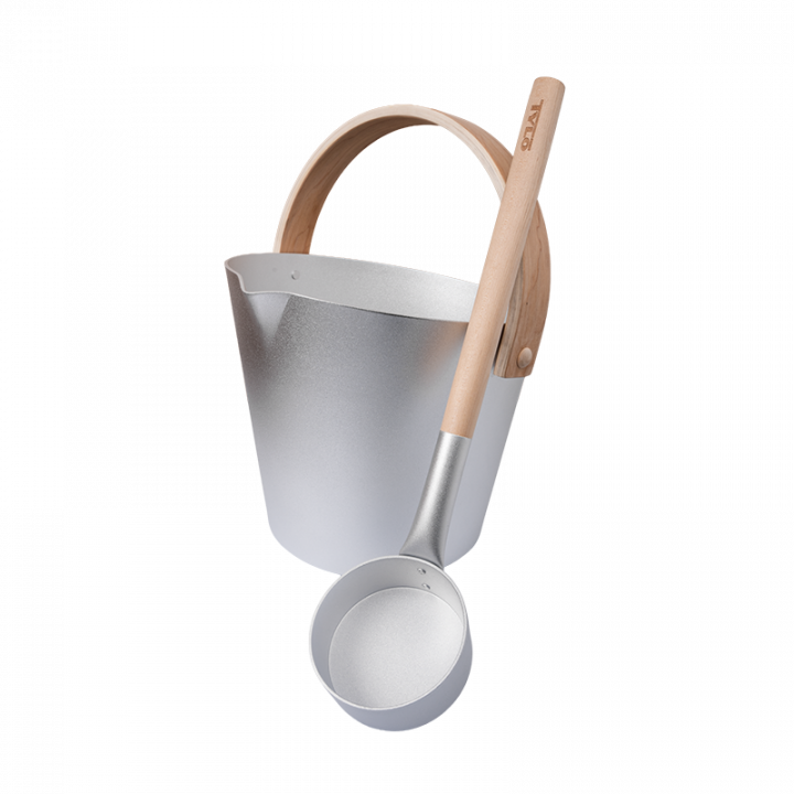 Ensemble seau et louche en aluminium TYLOHELO, gris