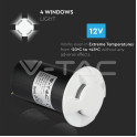1W LED Steplight Blanc 4 Voies 3000K - 4