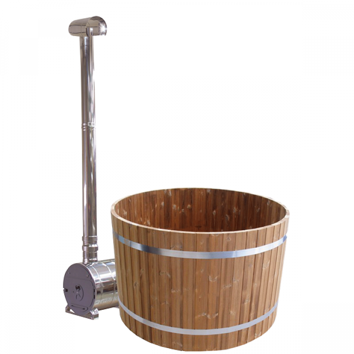 Ensemble chauffe-eau extérieur et cheminée pour bain rond