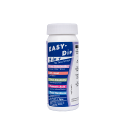 Bandelettes de test d'eau Easy-Dip 5 en 1, test PH/CL/BR/Stabilisateur/Alcalinité/Dureté 