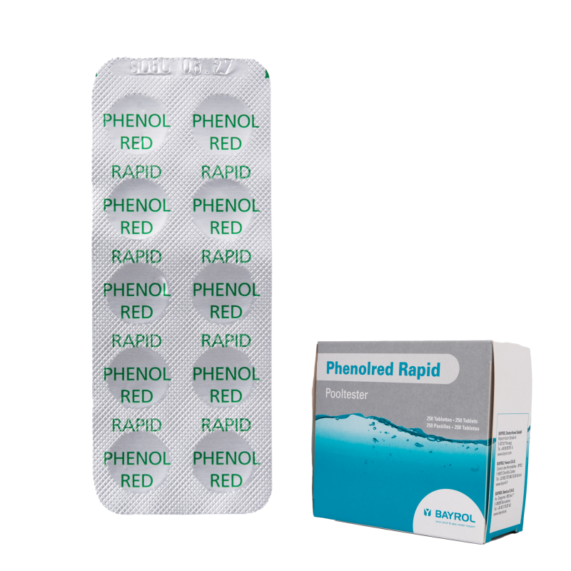 Comprimés de test d'eau Phenolred Rapid, pour la détermination du pH, 10 comprimés