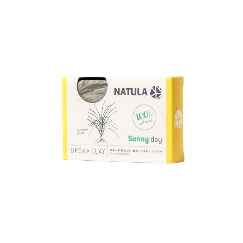Savon visage et corps NATULA à la roche d'opoka et à la citronnelle 100g