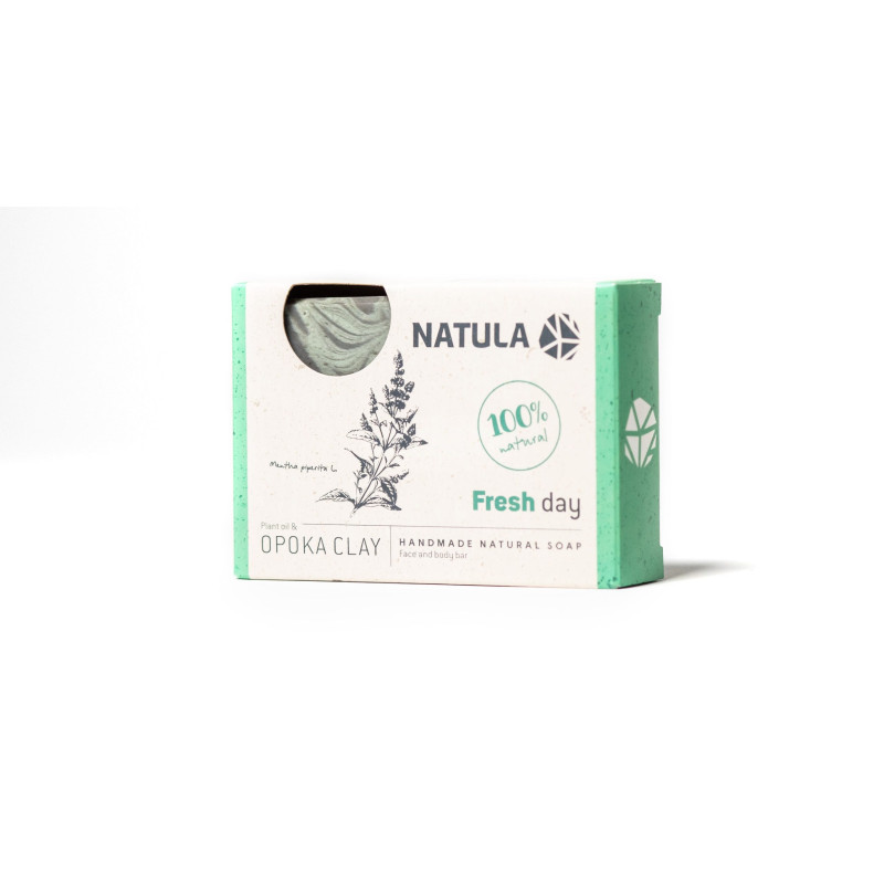 Savon visage et corps NATULA à la roche opoka et à la menthe 100g