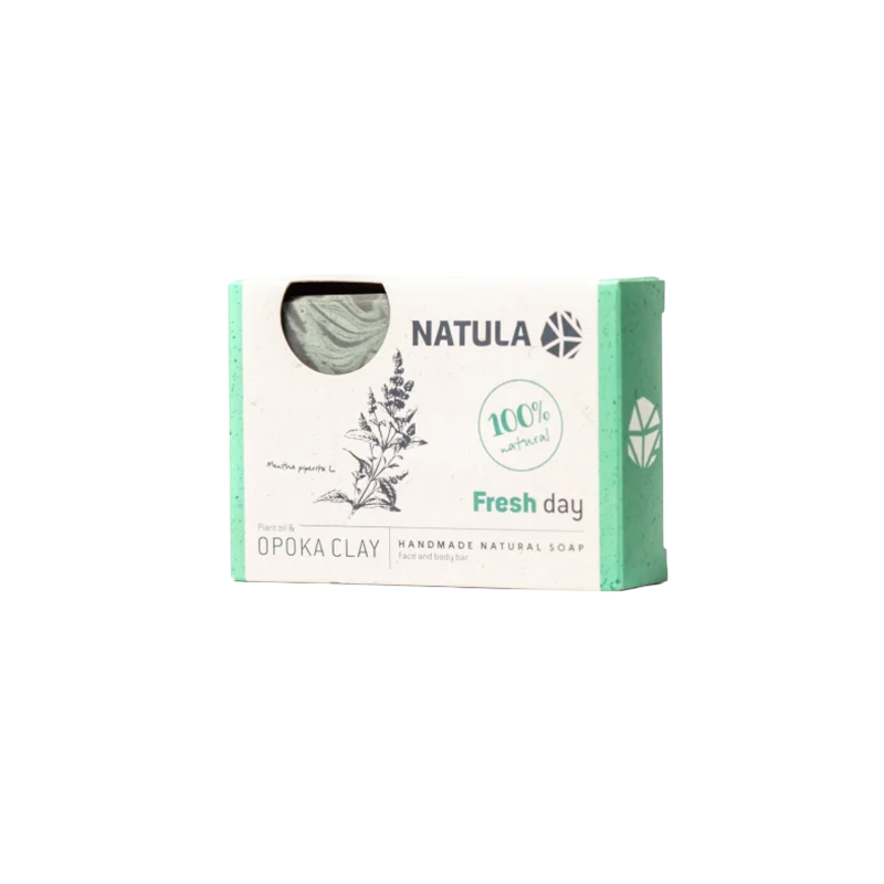 Savon visage et corps NATULA à la roche opoka et à la menthe 100g