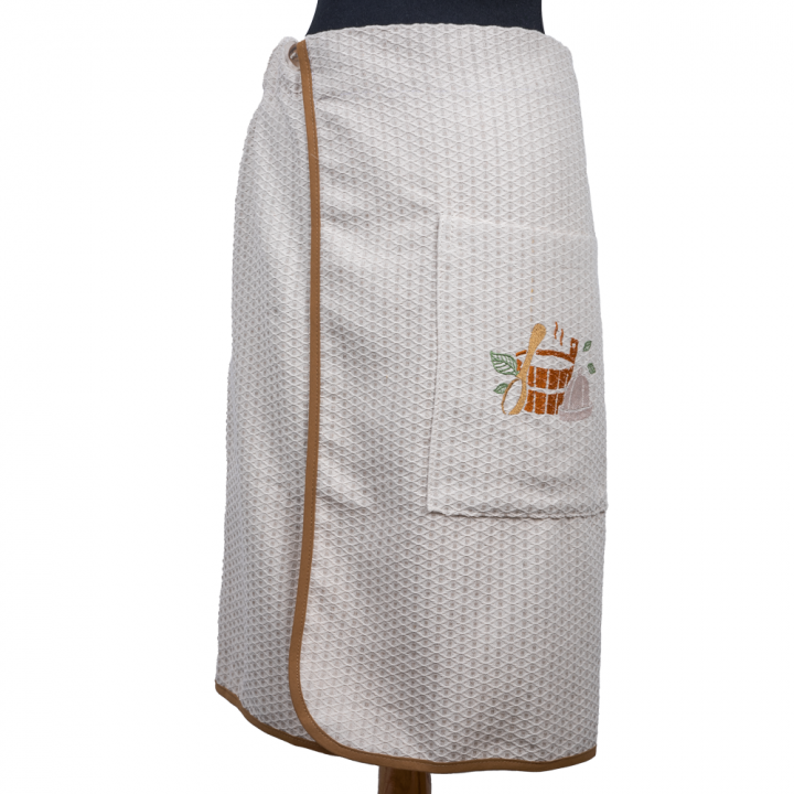 Coffret cadeau pour lui. Bonnet et tablier de sauna pour homme - LIN, brodé