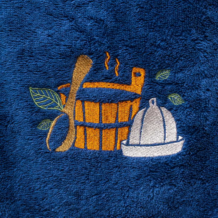 Coffret cadeau pour LUI. Chapeau et tablier de sauna pour homme - BLEU