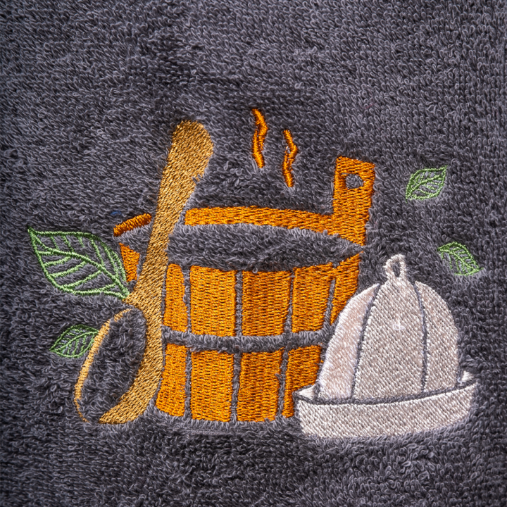 Coffret cadeau pour lui. Bonnet et tablier de sauna pour homme - GRIS Taille S-M