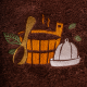 Coffret cadeau pour LUI. Chapeau et tablier de sauna pour homme - MARRON