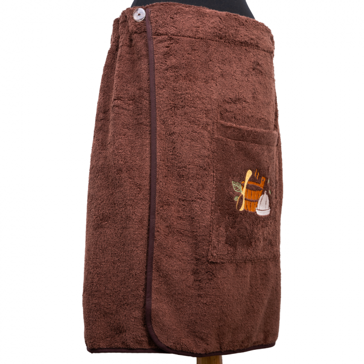 Coffret cadeau pour LUI. Chapeau et tablier de sauna pour homme - MARRON