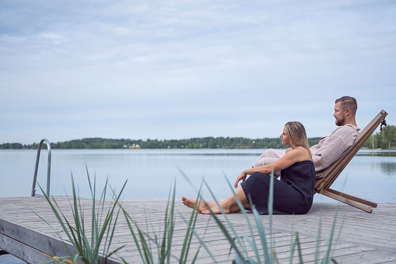 Se rafraîchir après le sauna